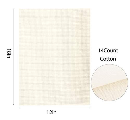 Donmon Aida Cloth 14 Count Cross Stitch Fabric 12×18inch 6 Pieces 3 Colors,White,Rice and Khaki - Image 3