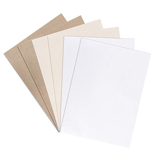Donmon Aida Cloth 14 Count Cross Stitch Fabric 12×18inch 6 Pieces 3 Colors,White,Rice and Khaki - Image 1