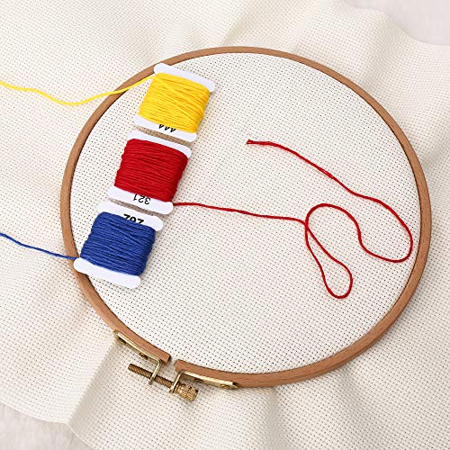 Donmon Aida Cloth 14 Count Cross Stitch Fabric 12×18inch 6 Pieces 3 Colors,White,Rice and Khaki - Image 2