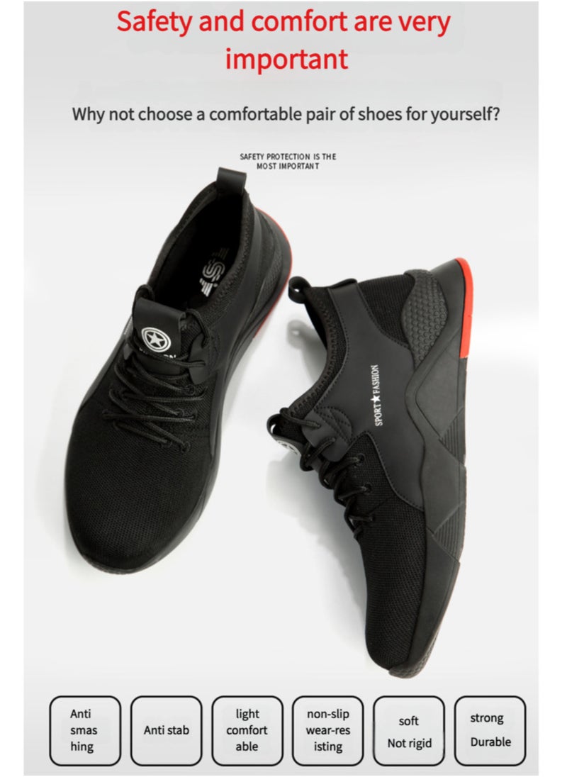 Verci - Steel Toe Sneakers for Men Comfortable Safety Shoes Non Slip Steel Toe Shoes Warehouse Industry Contstruction Lightweight Puncture Proof Breathable Mens Women Work Shoes Breathable Safety Vests(41 EUR) - Image 1