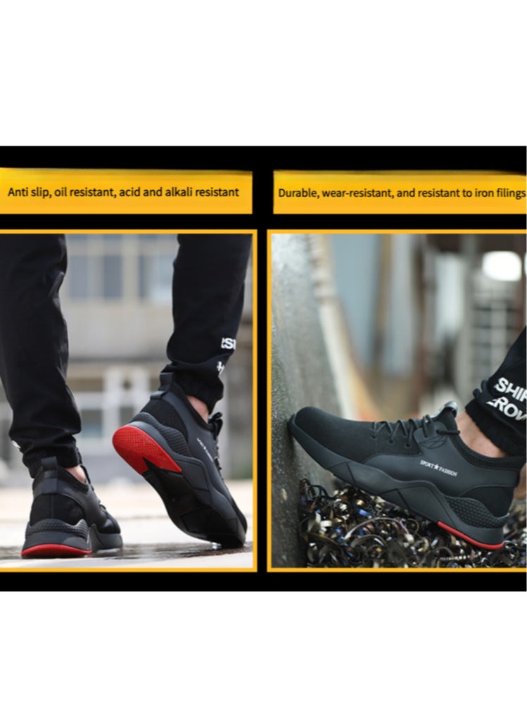Verci - Steel Toe Sneakers for Men Comfortable Safety Shoes Non Slip Steel Toe Shoes Warehouse Industry Contstruction Lightweight Puncture Proof Breathable Mens Women Work Shoes Breathable Safety Vests(41 EUR) - Image 1