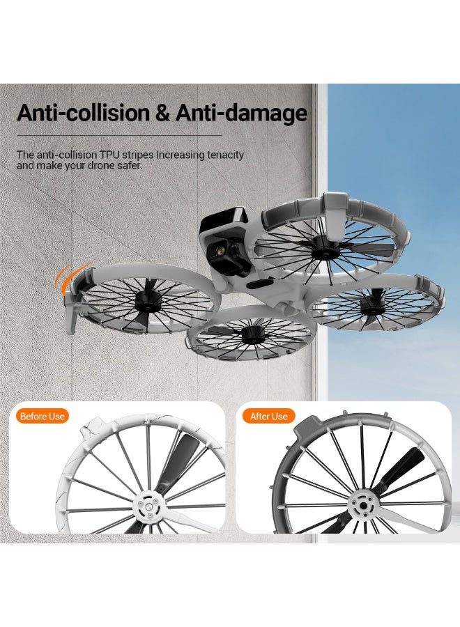 Propeller Guard Protective Bumper Ring for DJI flip, Propellers Bezel Anti-scratch Drone Accessories, Anti-Collision Prop Bumper Blades Ring Impact Protectors, Black - Image 3