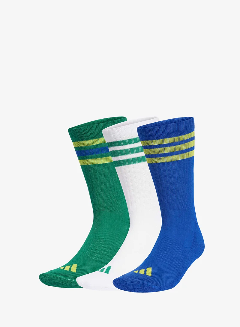 اديداس 3 Pack 3-Stripes Cushioned Crew Socks