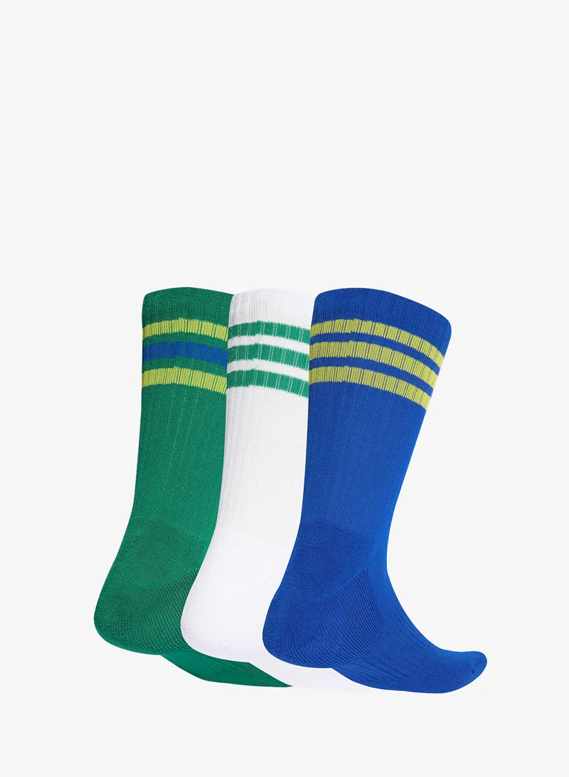 اديداس 3 Pack 3-Stripes Cushioned Crew Socks
