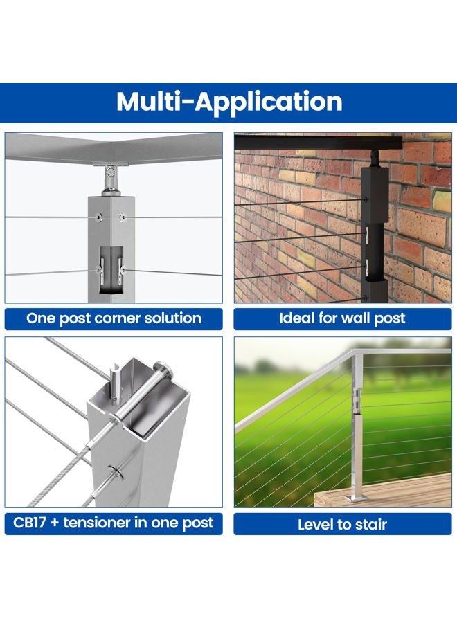 Muzata Invisible Cable Railing Kit T316 Stainless Steel Toggle Anchor Terminal for 1/8" Wire Rope in Metal Hollow Tube Post for Rail Deck System, Swageless, 40Pack CB17,Series CA1 CD2 CS2 - Image 4