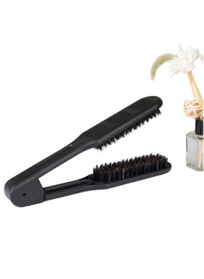 globalstar Globalstar Premium Folding Boar Bristle Hair Brush - V-Shaped Design for Effortless Styling  - Image 2
