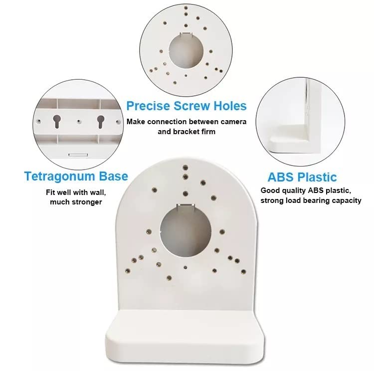 JK Vision IP Camera Wall Mount Bracket I L Shape Wall Mount Bracket Stand for CCTV Dome Camera, IP Security Camera I White Color 145x170mm - Image 2