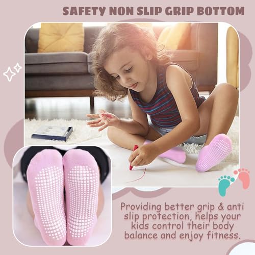 HYCLES 15 Pairs Girl Grip Socks Non Slip Toddler Girls Socks Baby Ankle Sock for 1-3T Kids - Image 4