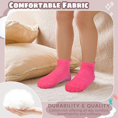 HYCLES 15 Pairs Girl Grip Socks Non Slip Toddler Girls Socks Baby Ankle Sock for 1-3T Kids - Image 5
