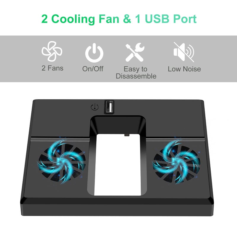 Linkstyle Cooling Fan for Xbox Series X, USB Powered Vertical Cooling Stand Cooling System with Dual Fans and 1 USB Port - Image 3