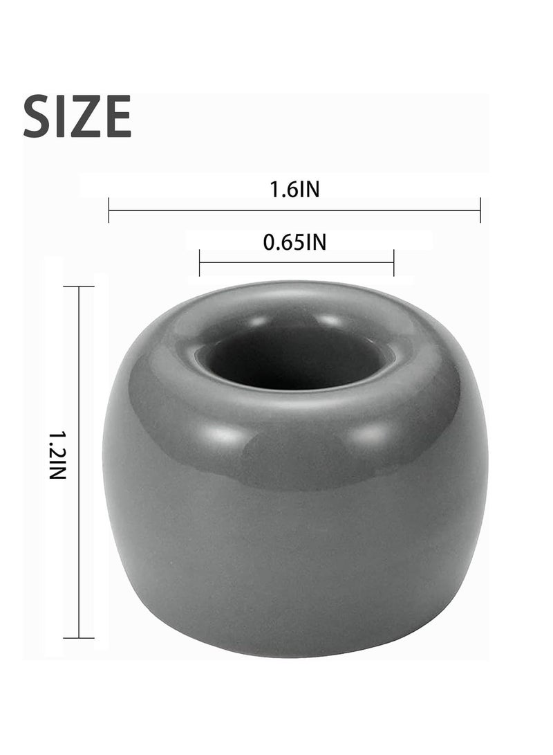 إسكدنيا مقبض صغير لفرشاة الأسنان الزجاجية للزوجين على أرضية مجهزات حمام المباني (رمادي، حزمة من 2) - Image 2