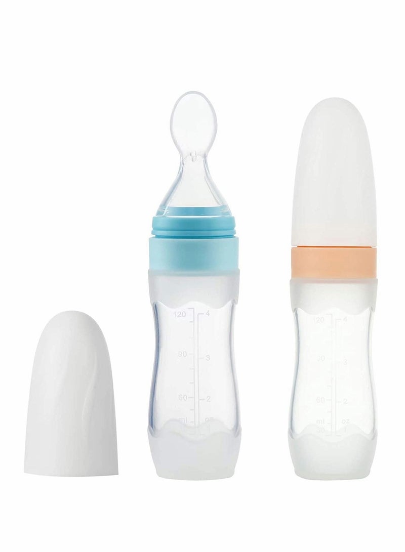 Y&D Food Feeder Pacifier, Baby Pacifier Set FeedingSilicone Dispensing Spoon, 4 oz Infant Fruit Squeeze, Travel Friendly Kids Toddlers Boys Girl (Blue) - Image 1