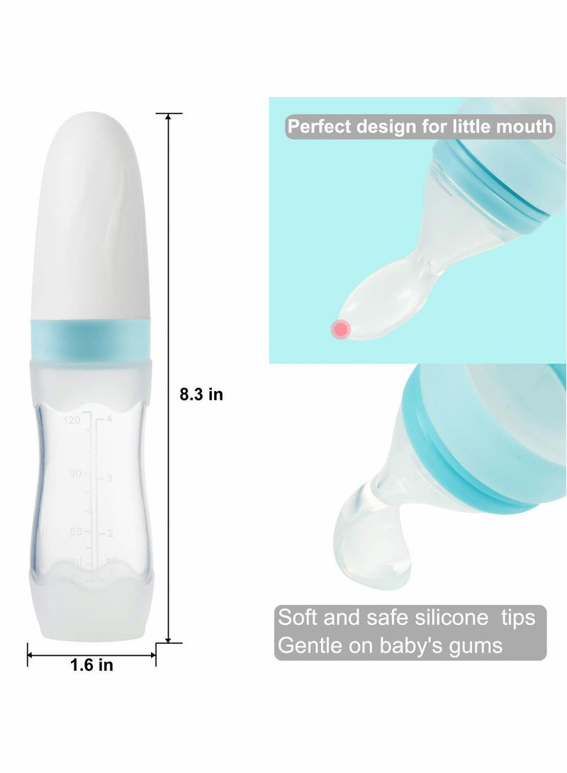 Y&D Food Feeder Pacifier, Baby Pacifier Set FeedingSilicone Dispensing Spoon, 4 oz Infant Fruit Squeeze, Travel Friendly Kids Toddlers Boys Girl (Blue) - Image 2