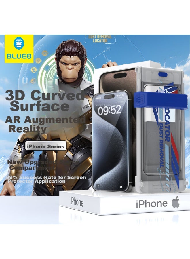 Blueo Blue Gorilla Tempered Glass Screen Protector For Iphone 15 Pro Max, Dust-free Installation, Ar Enhanced Transparency, Anti-reflective Protective Film - Image 1