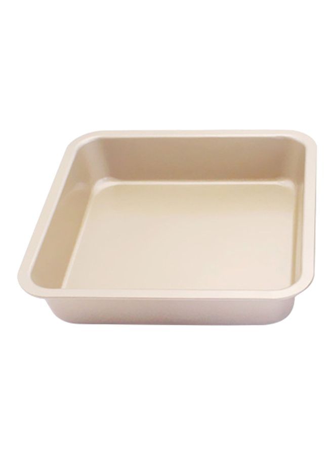 NIBEMINENT Carbon Steel Square Cake Mould Gold 22.5x4.5x22.5centimeter