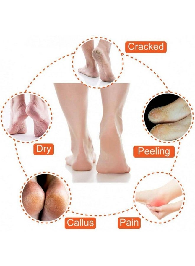 Veentus Crack Cotton Foot Protector Moisturizing Socks with Spa Gel, Heel Pain Relief Silicone Gel Pad Heel Protector Socks with Spa Botanical for Men and Women Cotton Socks Multicolour (Pack of 1 Pair) - Image 4