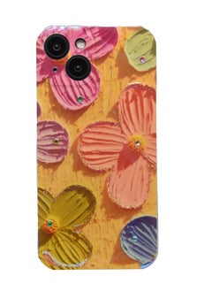 Houmt iPhone 14 Cover 6.1 inch with Fashion Luxury Glossy Rhinestones Beautiful Oil Painting Soft Phone Case Silicone Shockproof Casing Protection Back Cover  - Image 1