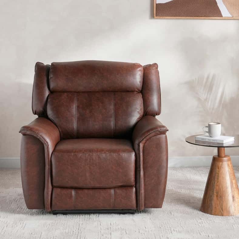 Pan Home أريكة كوسكو ذات مقعد واحد قابلة للإمالة - بني - Image 4