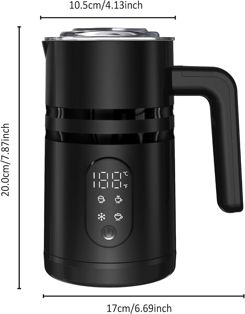 XVersion 4-in-1 Milk Frother 350ml, Automatic Hot & Cold Foam Maker with Milk Steamer and Warmer for Coffee, Latte, Cappuccino & Hot Chocolate （Black） - Image 5