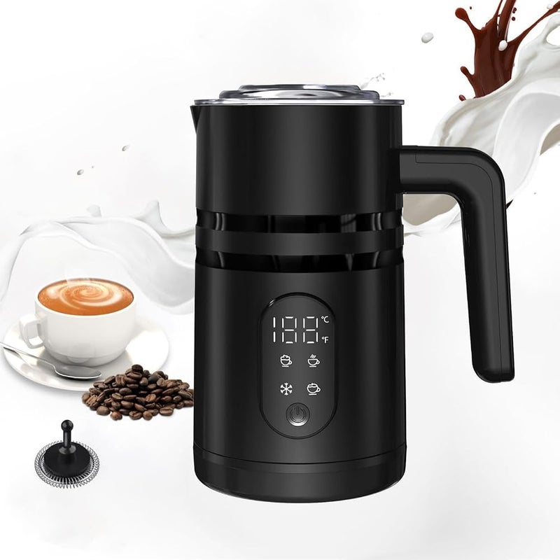 XVersion 4-in-1 Milk Frother 350ml, Automatic Hot & Cold Foam Maker with Milk Steamer and Warmer for Coffee, Latte, Cappuccino & Hot Chocolate （Black） - Image 1