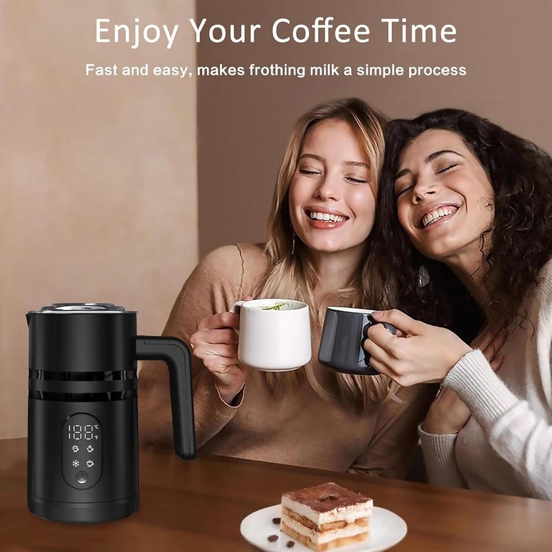 XVersion 4-in-1 Milk Frother 350ml, Automatic Hot & Cold Foam Maker with Milk Steamer and Warmer for Coffee, Latte, Cappuccino & Hot Chocolate （Black） - Image 4
