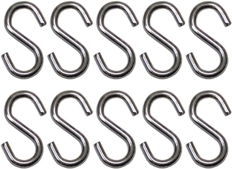 Tri Surge S Hook - Marine Grade 316 Stainless Steel 1.56" Long, 5/32" Thick Metal Hook for Hanging and Utility Use (10) S-Gancho - Image 1