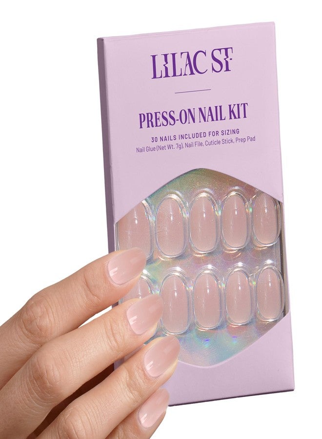 ليلك ستريت. Lilac St - أظافر لاصقة، قميص شفاف (30 ظفرًا، 15 مقاسًا) - قصيرة، مستديرة، لامعة، غير شفافة - غراء أظافر بالفرشاة، مبرد أظافر، عصا بشرة، وسادة تحضير - قابلة لإعادة الاستخدام - خالية من القسوة، نباتية، تأسست من قبل النساء - Image 1