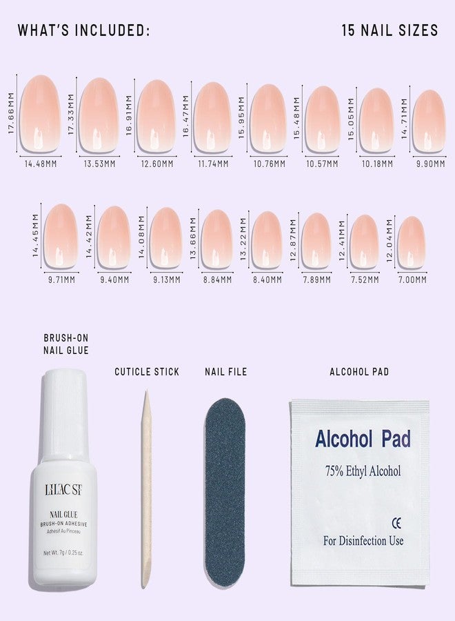 ليلك ستريت. Lilac St - أظافر لاصقة، قميص شفاف (30 ظفرًا، 15 مقاسًا) - قصيرة، مستديرة، لامعة، غير شفافة - غراء أظافر بالفرشاة، مبرد أظافر، عصا بشرة، وسادة تحضير - قابلة لإعادة الاستخدام - خالية من القسوة، نباتية، تأسست من قبل النساء - Image 5
