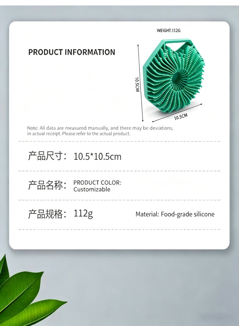 Ruili Silicone body brush, with anti-slip handle and gentle exfoliating brush head, the soft-bristled brush head is suitable for all skin types and is unisex. green - Image 5