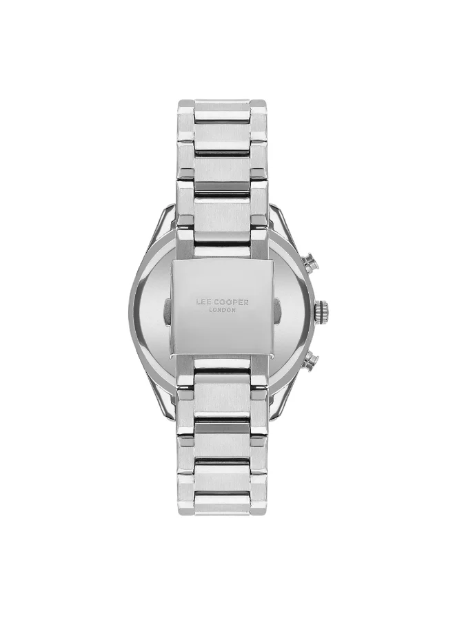 لي كوبر Men's Watch, Multi Function Display and Metal Strap - LC07947.390, Silver