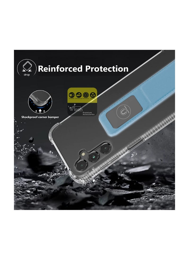 TPU Hand Grip Air Pillow Case Cover For Samsung Galaxy A25 5G 2023 Clear/Sky Blue
