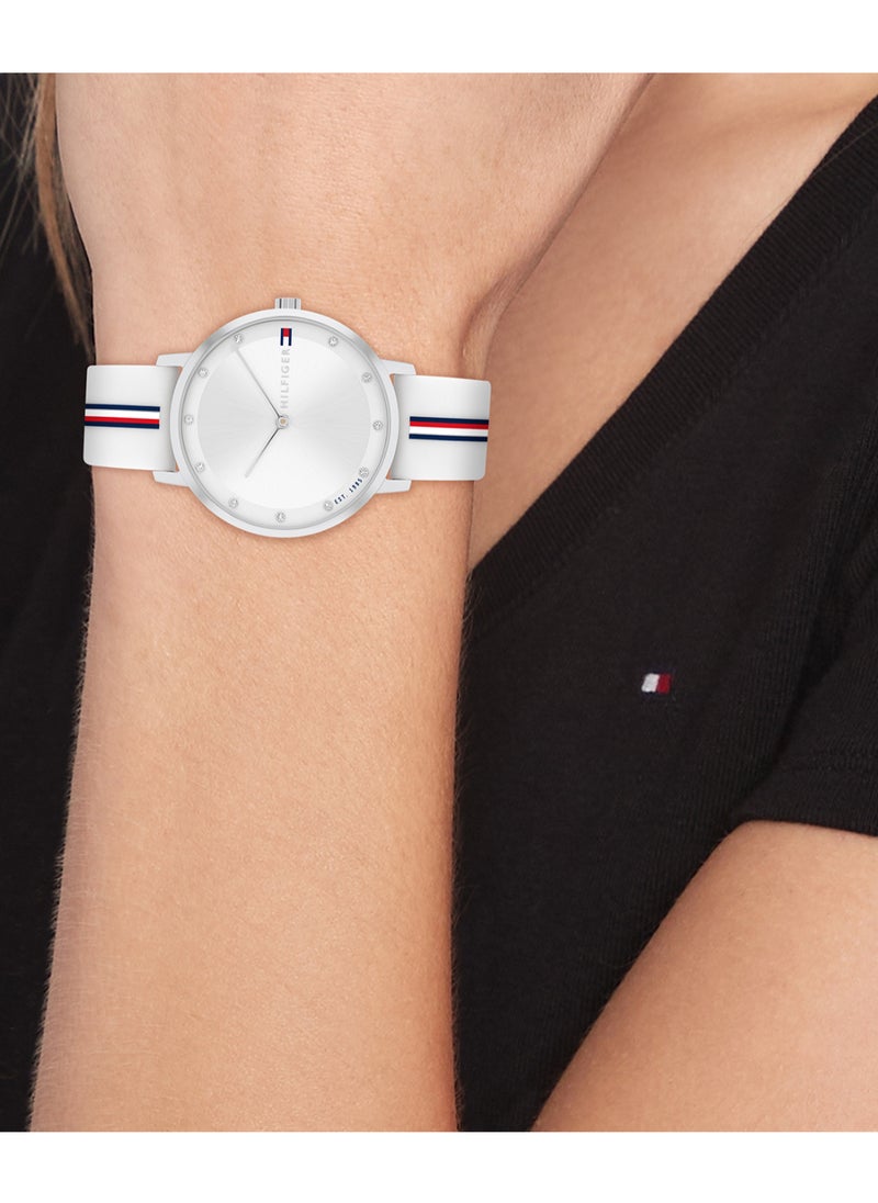 TOMMY HILFIGER Round Analog Women's Silver White Case Watch - 1782735  - Image 4