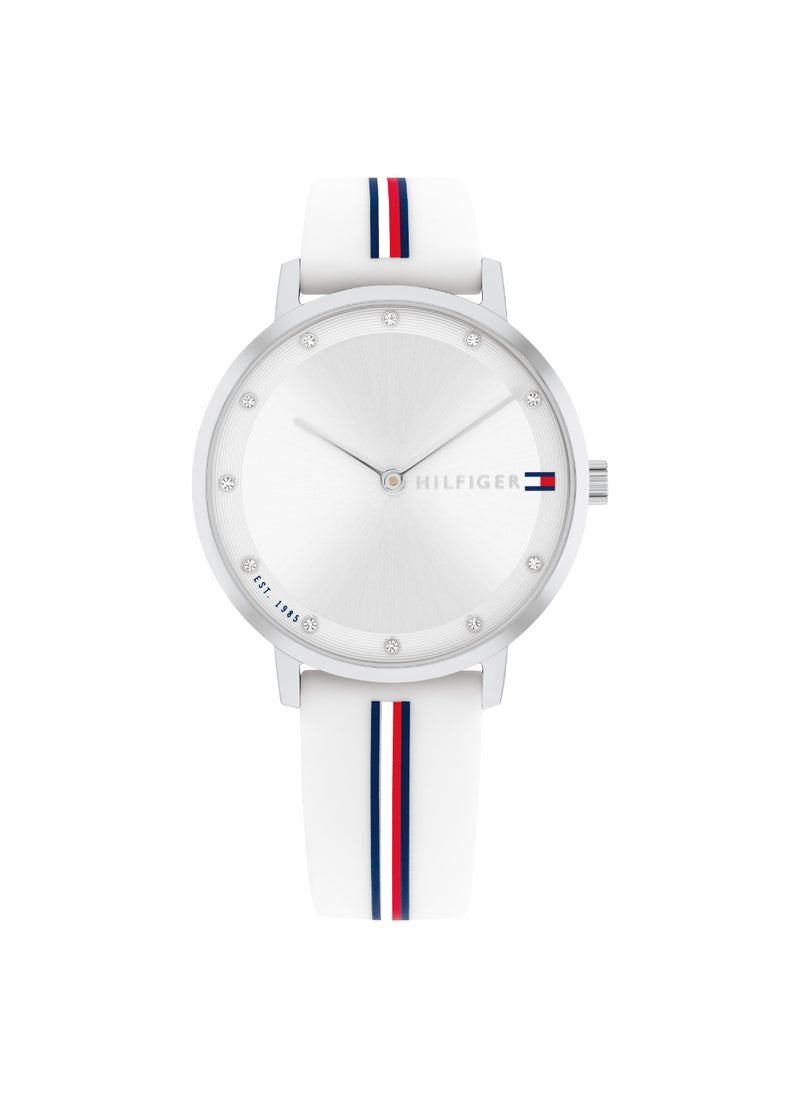 TOMMY HILFIGER Round Analog Women's Silver White Case Watch - 1782735  - Image 1