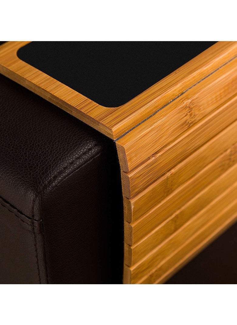 Generic Bamboo Wood Sofa Arm Tray Table Anti-Slip Armrest Organizer Protector Drink Holder Coaster  - Image 3