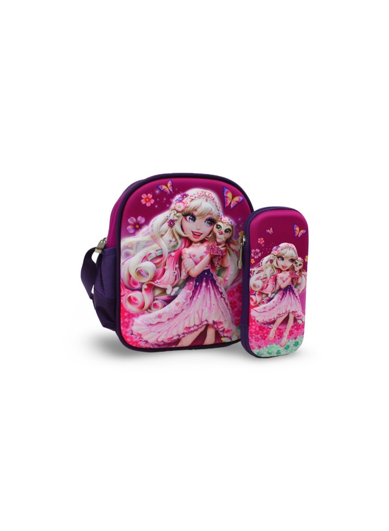 BZ Fantasy Princess (Lunch Bag + Pencil Case) – Purple & Fuchsia - Image 1