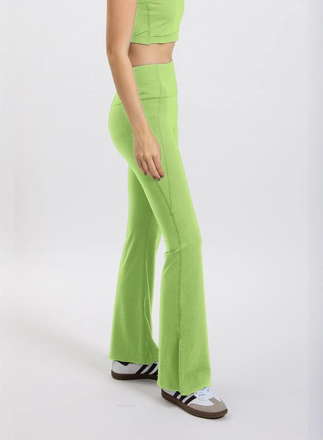 Shapes lime green SOFT FLARED YOGA PANTS for Women | Best Price UAE