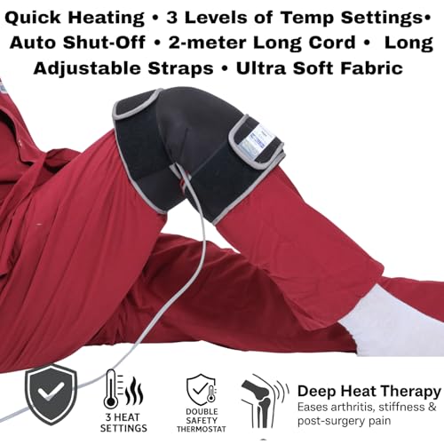 Metron Electric Knee Heating Pad for Joint Pain Relief, Arthritis and Stiffness, Heat Pad for Knee Pain Relief and Post-Surgery Recovery, Adjustable Knee Belt with Auto Shut-Off, Multi-Use for Elbow and Ankle - Image 4