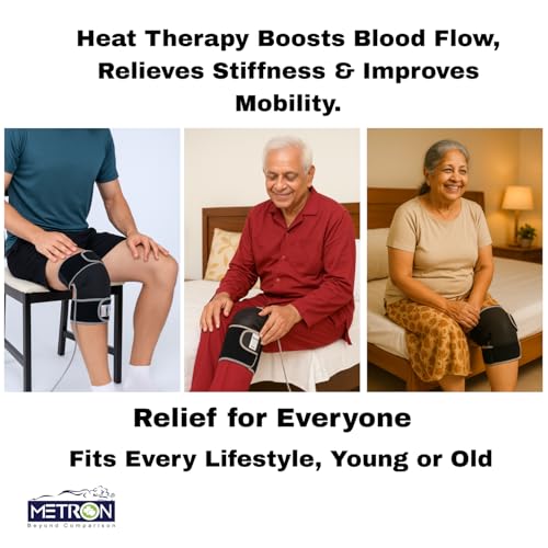 Metron Electric Knee Heating Pad for Joint Pain Relief, Arthritis and Stiffness, Heat Pad for Knee Pain Relief and Post-Surgery Recovery, Adjustable Knee Belt with Auto Shut-Off, Multi-Use for Elbow and Ankle - Image 3
