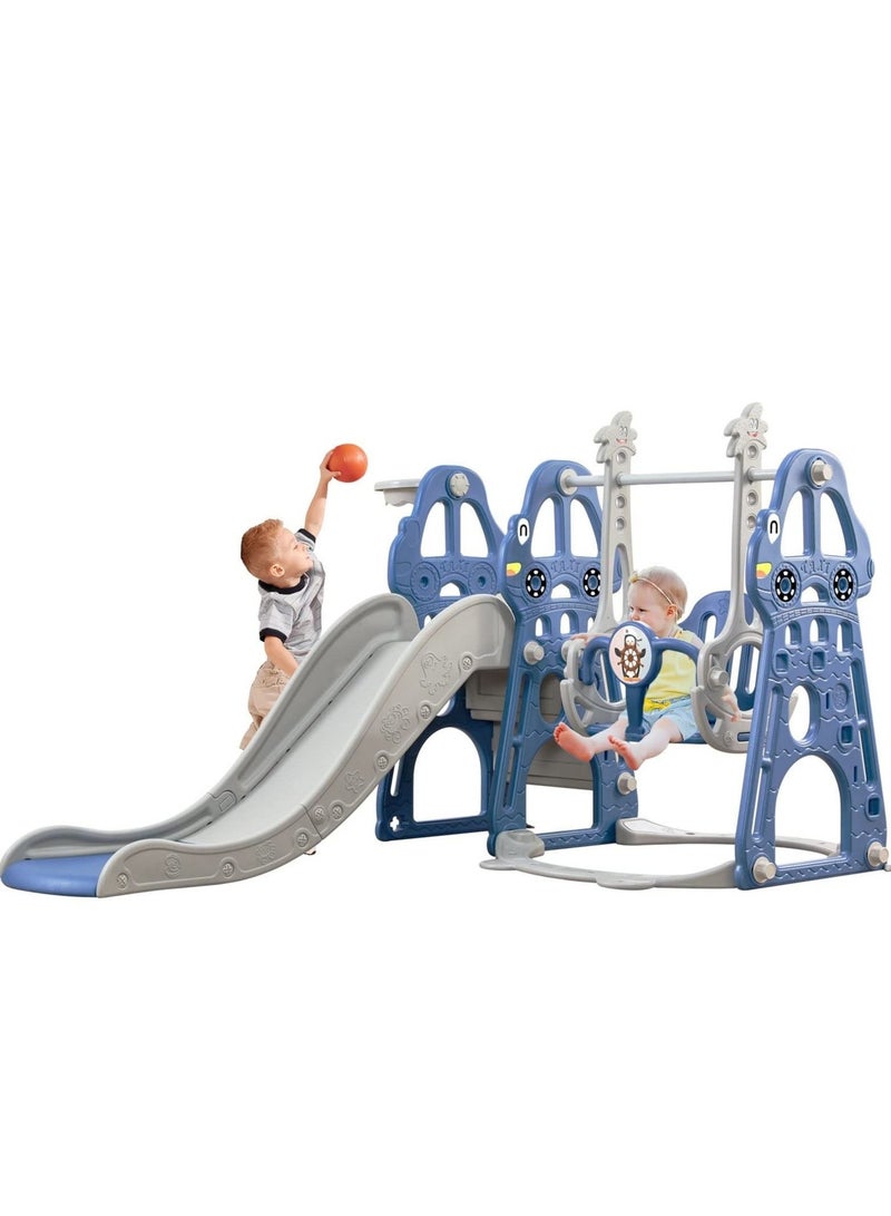 WALALLA Toddler Slide and Swing Set 4 in 1 Toddler Playground with Swing Slide Climber and Basketball Baby Slide for Boys and Girls Backyard Playsets for Kids Indoor and Outdoor - Image 2