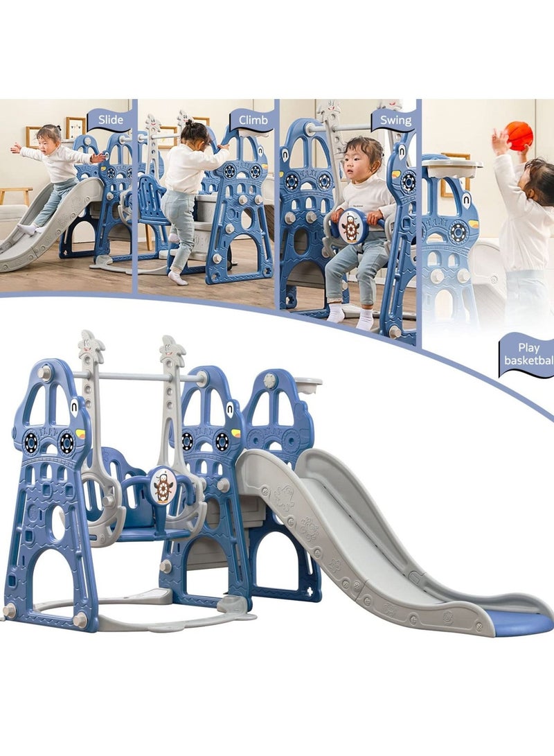 WALALLA Toddler Slide and Swing Set 4 in 1 Toddler Playground with Swing Slide Climber and Basketball Baby Slide for Boys and Girls Backyard Playsets for Kids Indoor and Outdoor - Image 3