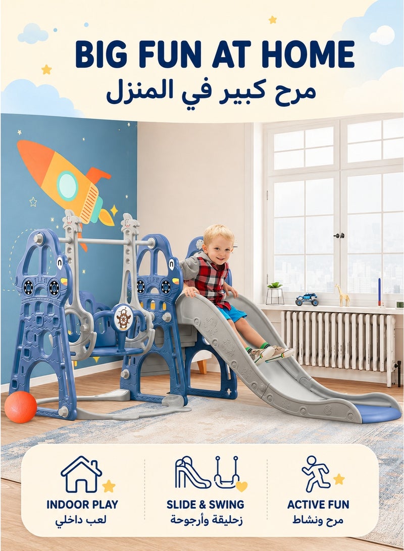 WALALLA Toddler Slide and Swing Set 4 in 1 Toddler Playground with Swing Slide Climber and Basketball Baby Slide for Boys and Girls Backyard Playsets for Kids Indoor and Outdoor - Image 5