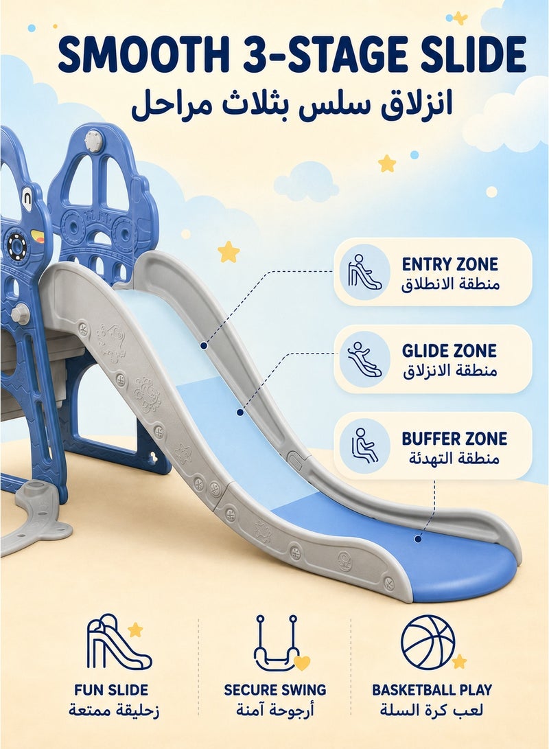 WALALLA Toddler Slide and Swing Set 4 in 1 Toddler Playground with Swing Slide Climber and Basketball Baby Slide for Boys and Girls Backyard Playsets for Kids Indoor and Outdoor - Image 3
