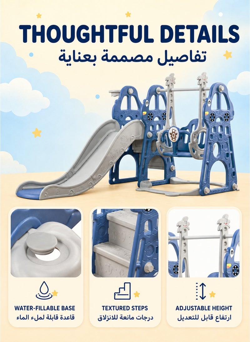 WALALLA Toddler Slide and Swing Set 4 in 1 Toddler Playground with Swing Slide Climber and Basketball Baby Slide for Boys and Girls Backyard Playsets for Kids Indoor and Outdoor - Image 4