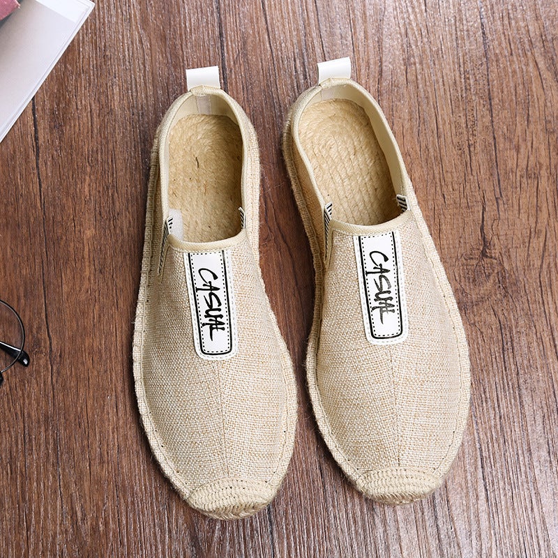 Summer Canvas Shoes Korean Casual Linen Shoes Mens Straw Fisherman Shoes Slip-on Lazy Old Beijing Linen Shoes 1818m colors 