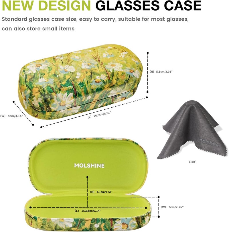 molshine Hard Sunglasses Case, Classic, Colourful and Large Hard Case Glasses Case, Lightweight and Portable - Image 2