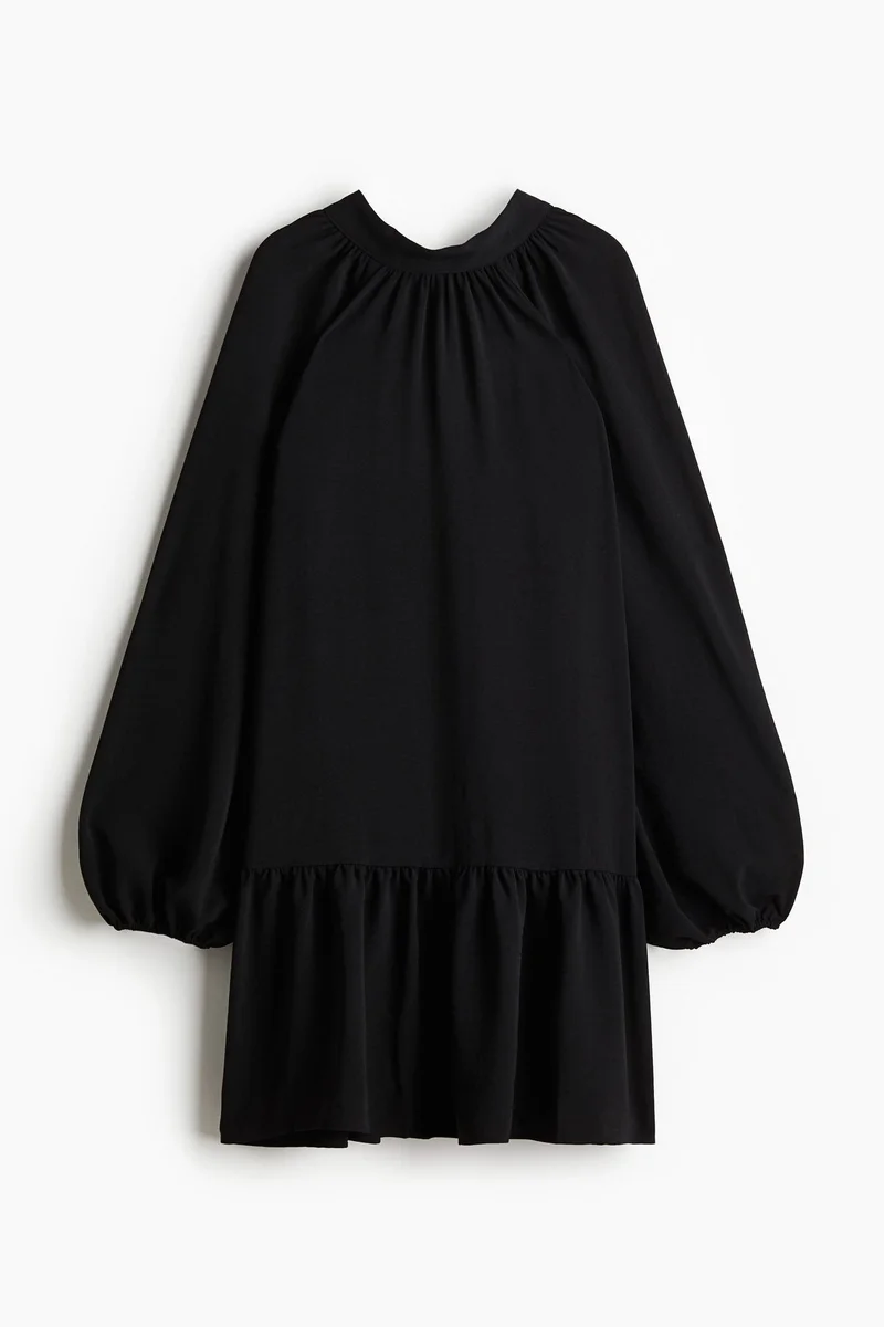 H&M Black Ruffle Hem Dress