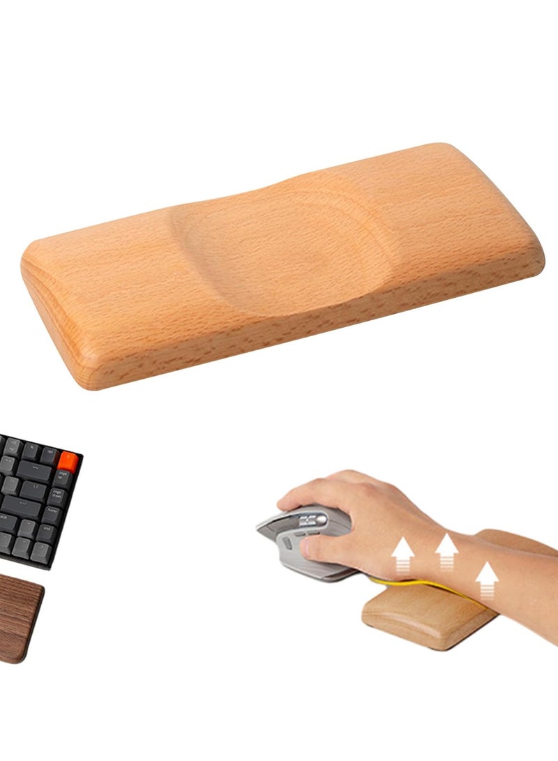 CMGTYYD Wooden Wrist Rest - Ergonomic Wrist Guard, Solid Wood Pad, Walnut Support | Natural Wood Design with Comfortable Grip, Durable Resting Cushion for Keyboard, Computer Use  - Image 1