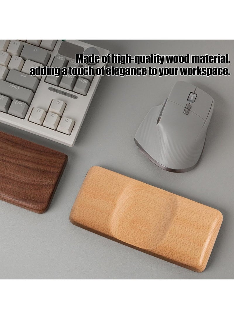 CMGTYYD Wooden Wrist Rest - Ergonomic Wrist Guard, Solid Wood Pad, Walnut Support | Natural Wood Design with Comfortable Grip, Durable Resting Cushion for Keyboard, Computer Use  - Image 2