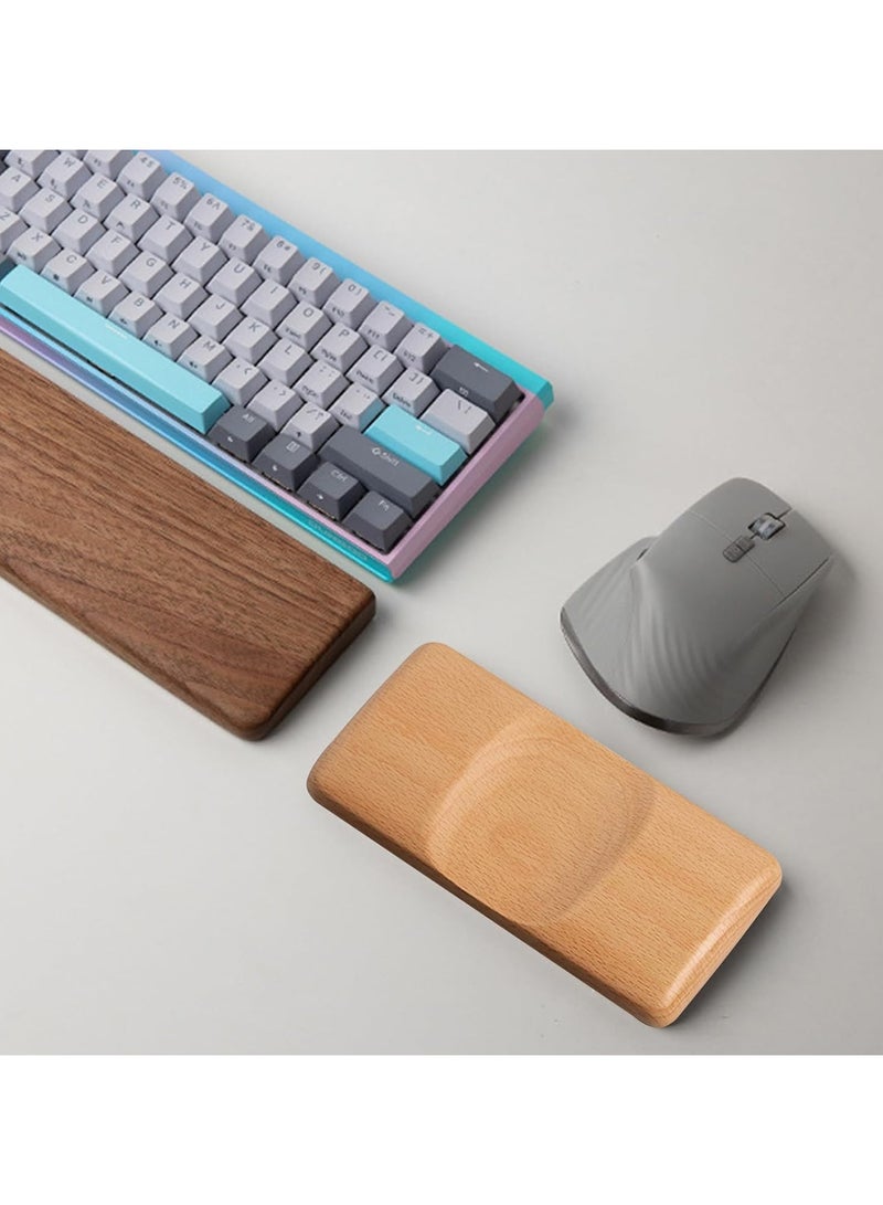 CMGTYYD Wooden Wrist Rest - Ergonomic Wrist Guard, Solid Wood Pad, Walnut Support | Natural Wood Design with Comfortable Grip, Durable Resting Cushion for Keyboard, Computer Use  - Image 3