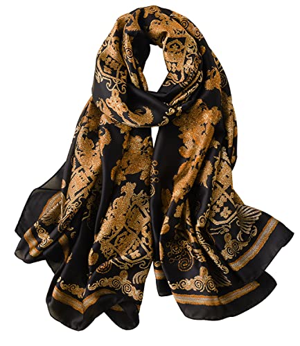 NUWEERIR Womens 100% Large Mulberry Silk Scarf Long Satin Scarf Fashion Lightweight Wraps - Image 1